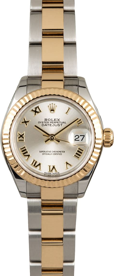 rolex datejust lady 28 silber|Rolex Datejust 28mm two tone.